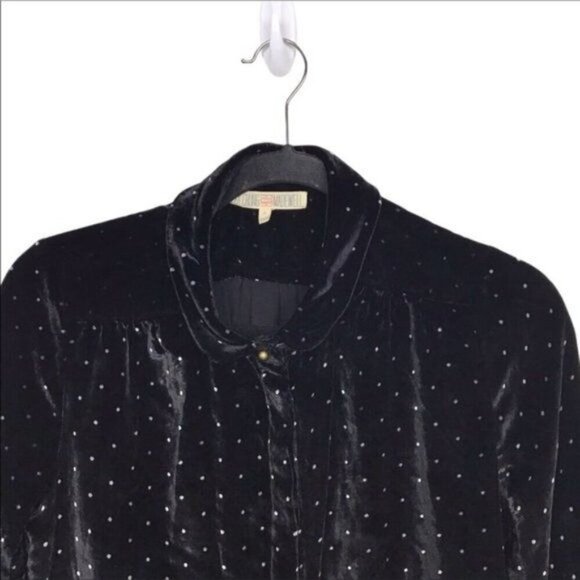 Alexa Chung For Madewell Pin Dot Velvet Blouse $128 Medium - Picture 4 of 12